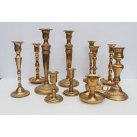 Mix & Match Brass Candlesticks | Candleholders Candle Sticks Holders Mismatched Choose Your Own Gold | Etsy (US)