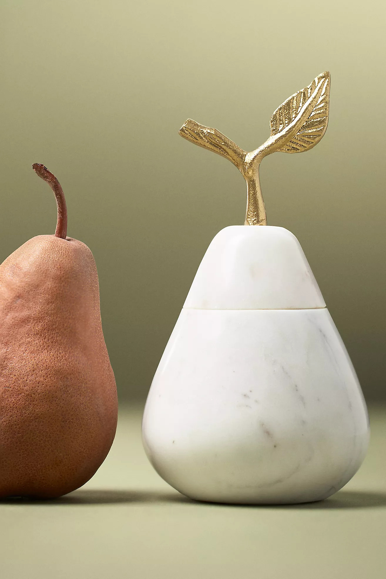 Apothecary 18 Fruity Harvest Pear & Cedar Hand-Carved Pear Marble Candle | Anthropologie (US)