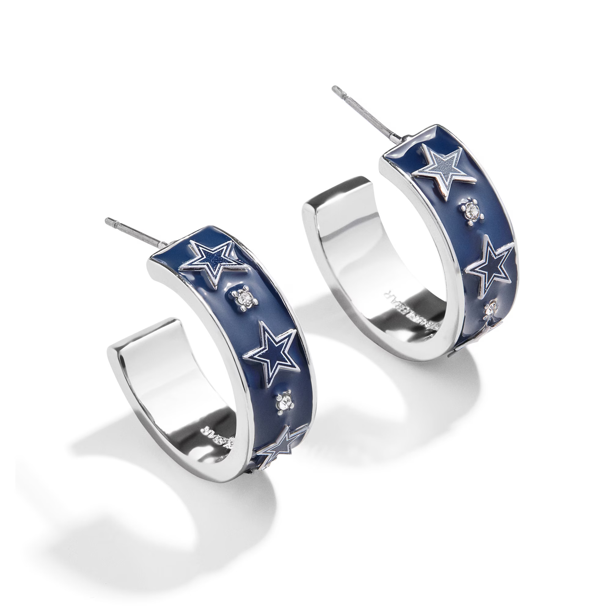 Dallas Cowboys WEAR By Erin Andrews x BaubleBar Enamel Hoop Earrings | NFL Shop