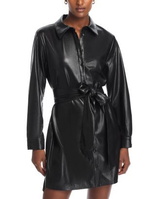 Alice and Olivia Chassidy Faux Leather Shirt Dress    | Bloomingdale's Women | Bloomingdale's (US)
