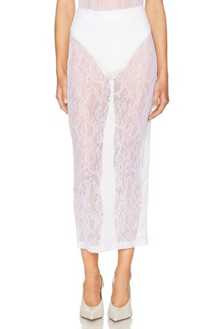 WARDROBE.NYC Lace Tube Skirt in White | FWRD 