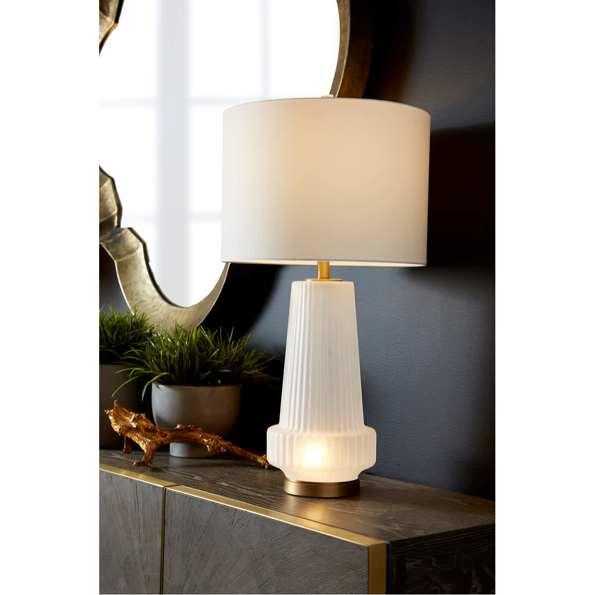 Cyan Design 10545 Mila 33 inch 10000 watt Aged Brass Table Lamp Portable Light one_size | 1727555 | Lowe's