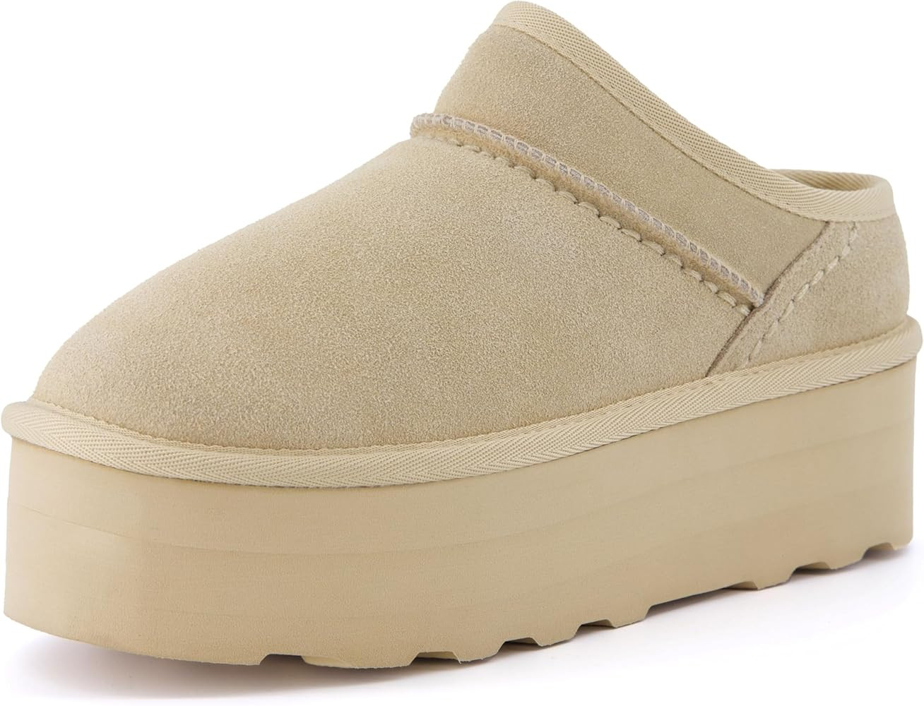CUSHIONAIRE Women's Huggy Genuine Suede Cozy Mule Platform +Memory Foam, Wide Widths Available | Amazon (US)