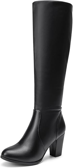 DREAM PAIRS Women's Chunky High Heel Pointed Toe Knee High Boots | Amazon (CA)