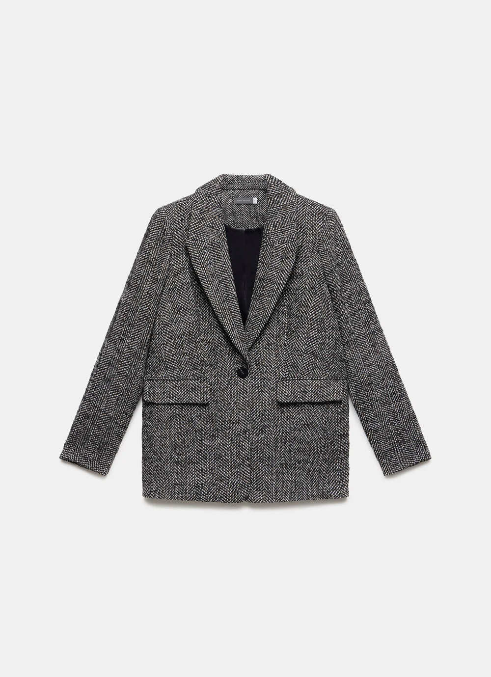 Black Herringbone Blazer Coat | Mint Velvet