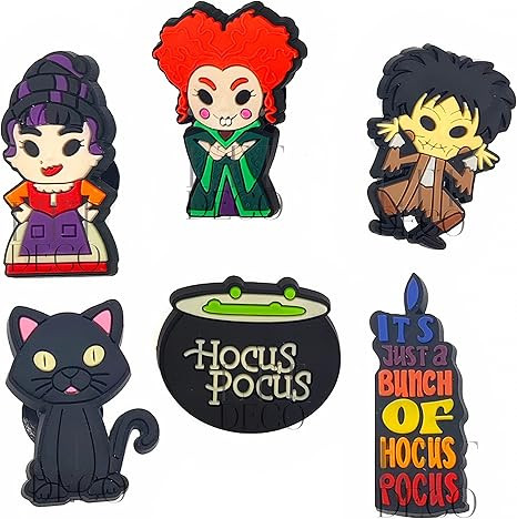 6 pcs hõcùs põcùs Croc Shoe Charms, Halloween hõcùs põcùs Shoe Charms .Shoe Decorat... | Amazon (US)