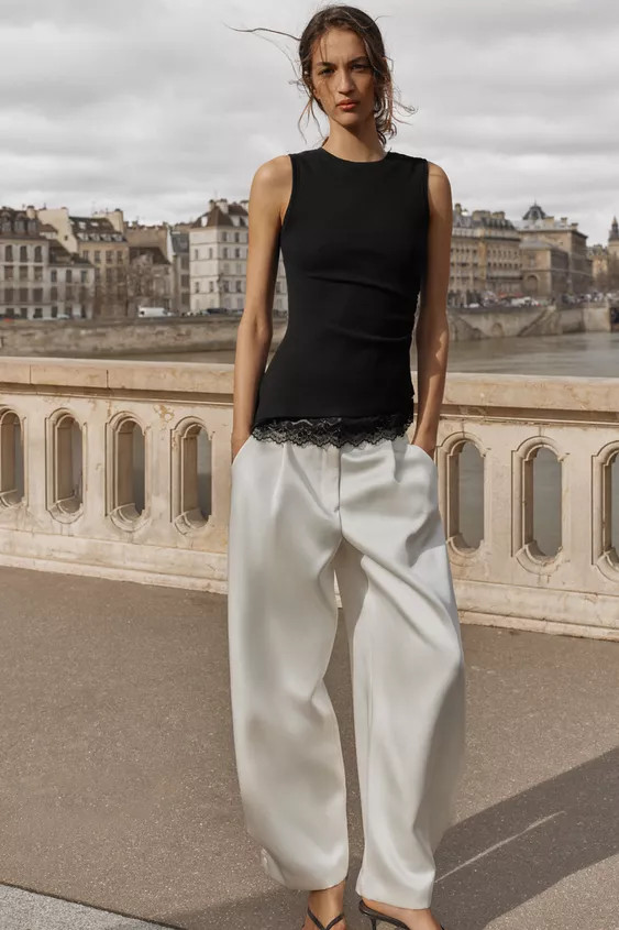 DRAPED LACE TOP | Zara UK