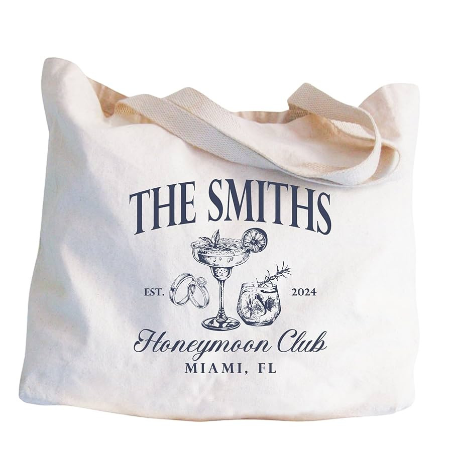 Personalized Honeymoon Gifts for Bride, Custom Honeymoon Club Tote Bag, Honeymoon Beach Gifts Tot... | Amazon (US)