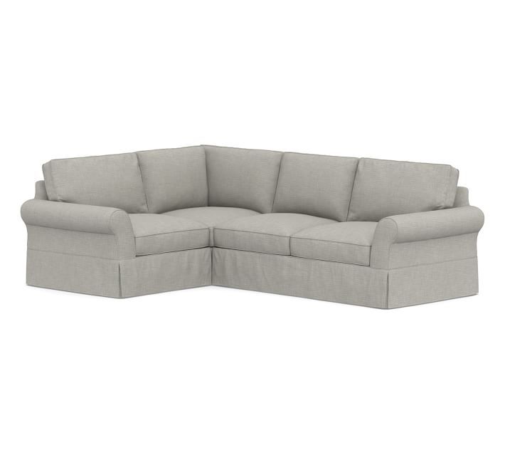 PB Comfort Roll Arm Slipcovered 3-Piece Sectional | Pottery Barn (US)