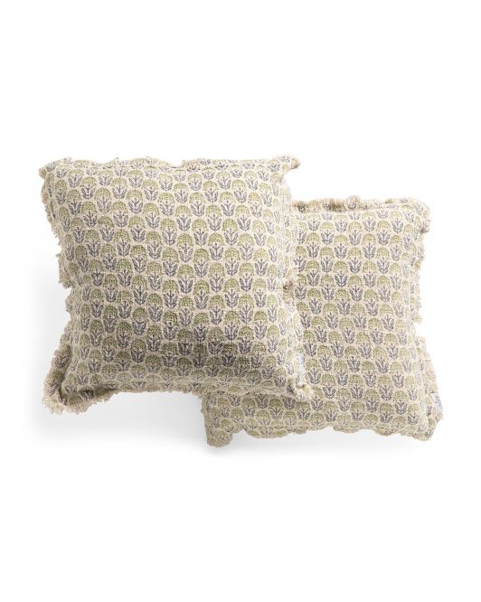 20x20 2pk Cotton Frill Pillows | Global Home | Marshalls | Marshalls
