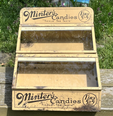 Vtg 1930s 40s Minter’s Candies 2 Drawer Countertop Display Cabinet Rack Candy | eBay US
