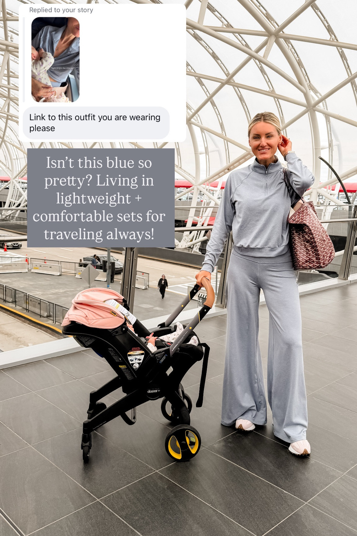This set was so comfortable for traveling this weekend! Love this color blue too! Wearing size small!

Loverly Grey, lounge set, loungewear, travel outfit, vuori, airport outfit, stroller 

#LTKBaby #LTKTravel