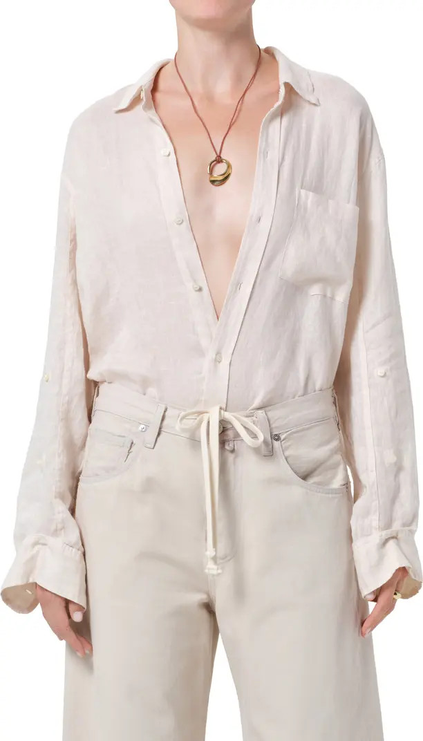 Kayla Button-Up Linen Shirt | Nordstrom