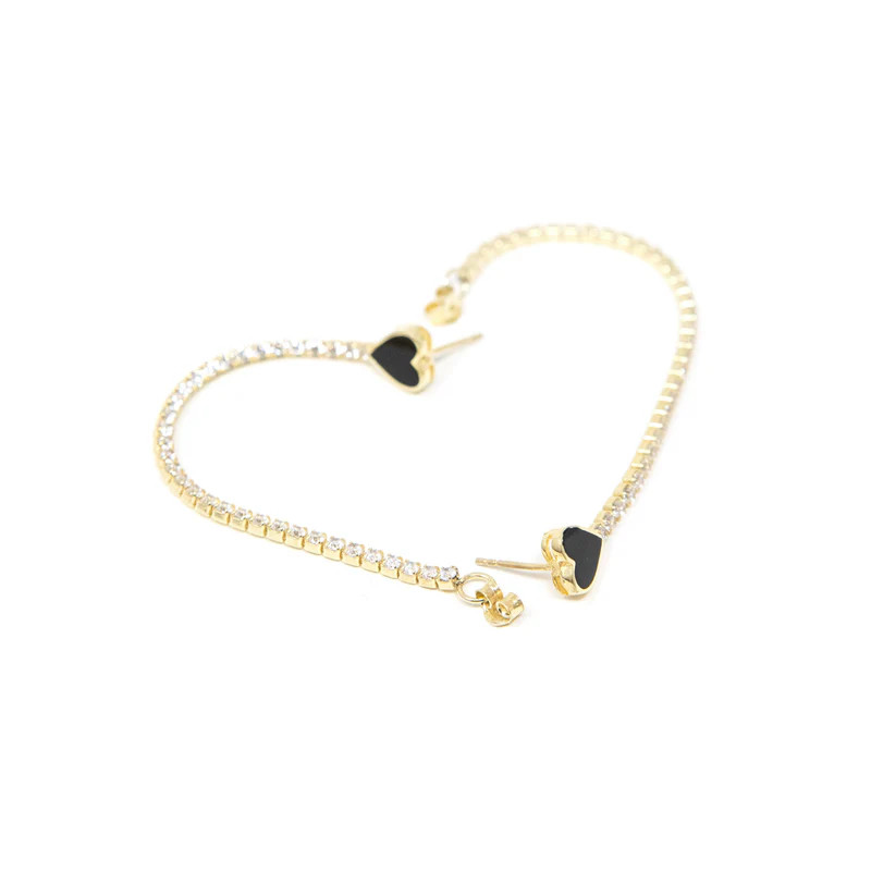 Heart and Crystal Loop Earrings | The Sis Kiss