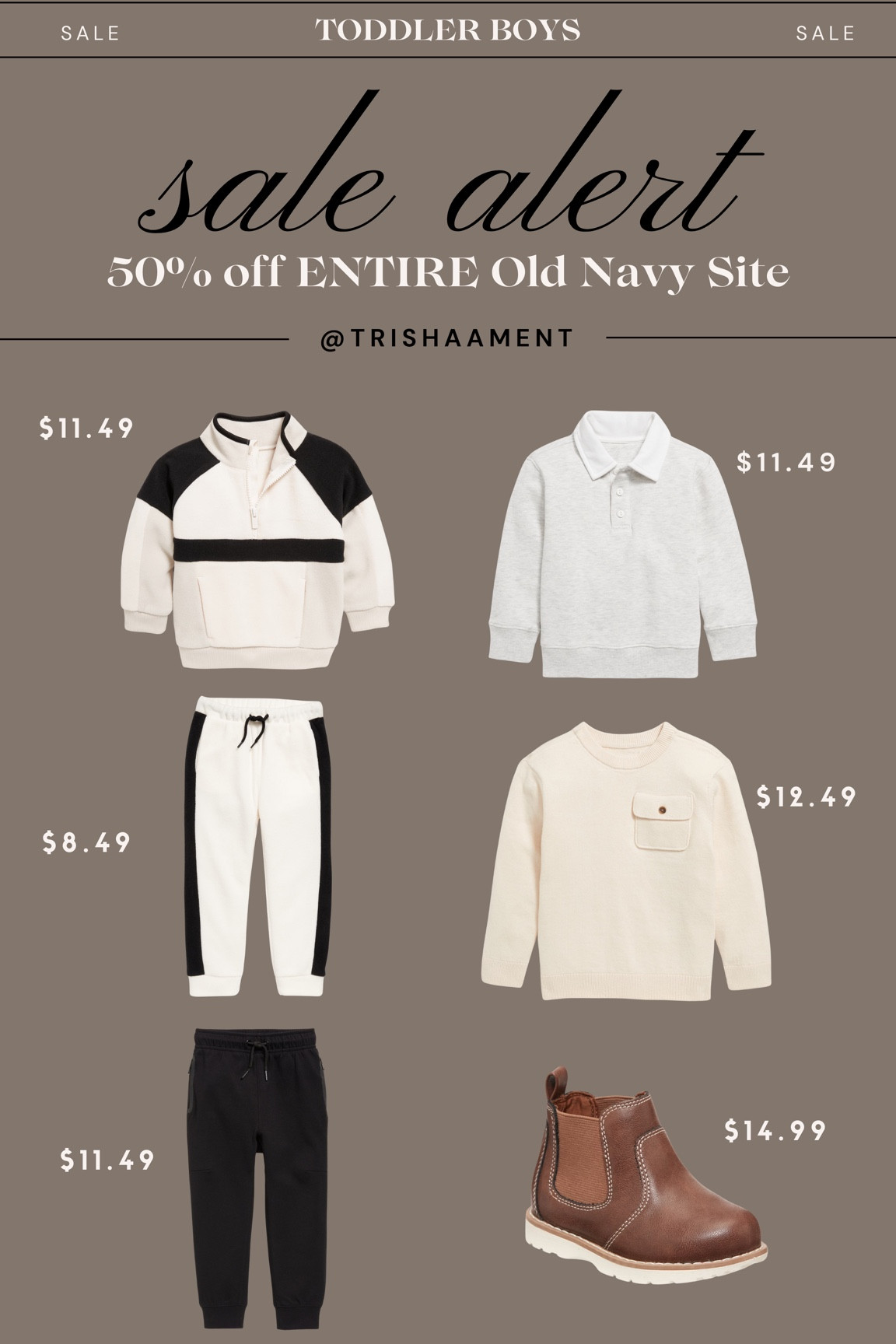 Old Navy is one of my favorite places to grab clothes for the boys and they are having a major sale that ends tonight…. 50% off the ENTIRE site! Here’s what I grabbed ♥️

#toddlerboys #boysclothes #boymom #toddlerboyclothes #kidsclothes #salealert #majorsale

#LTKSaleAlert #LTKFindsUnder50 #LTKKids