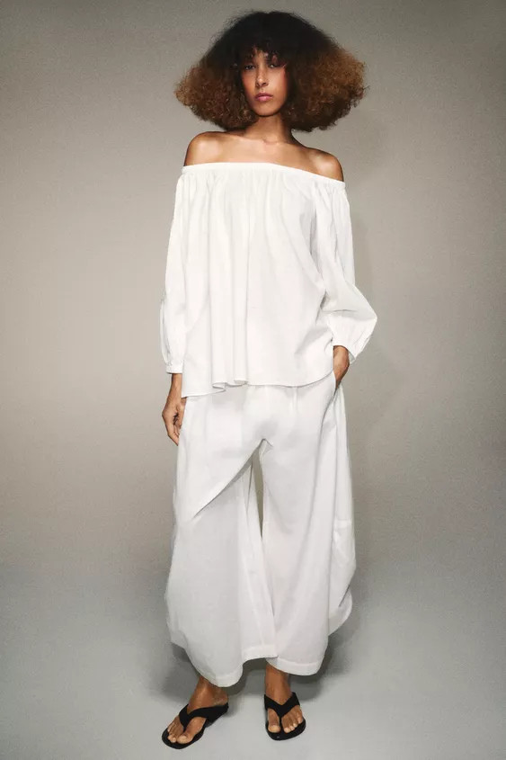 VOLUME LINEN BLEND TROUSERS ZW COLLECTION | Zara AU