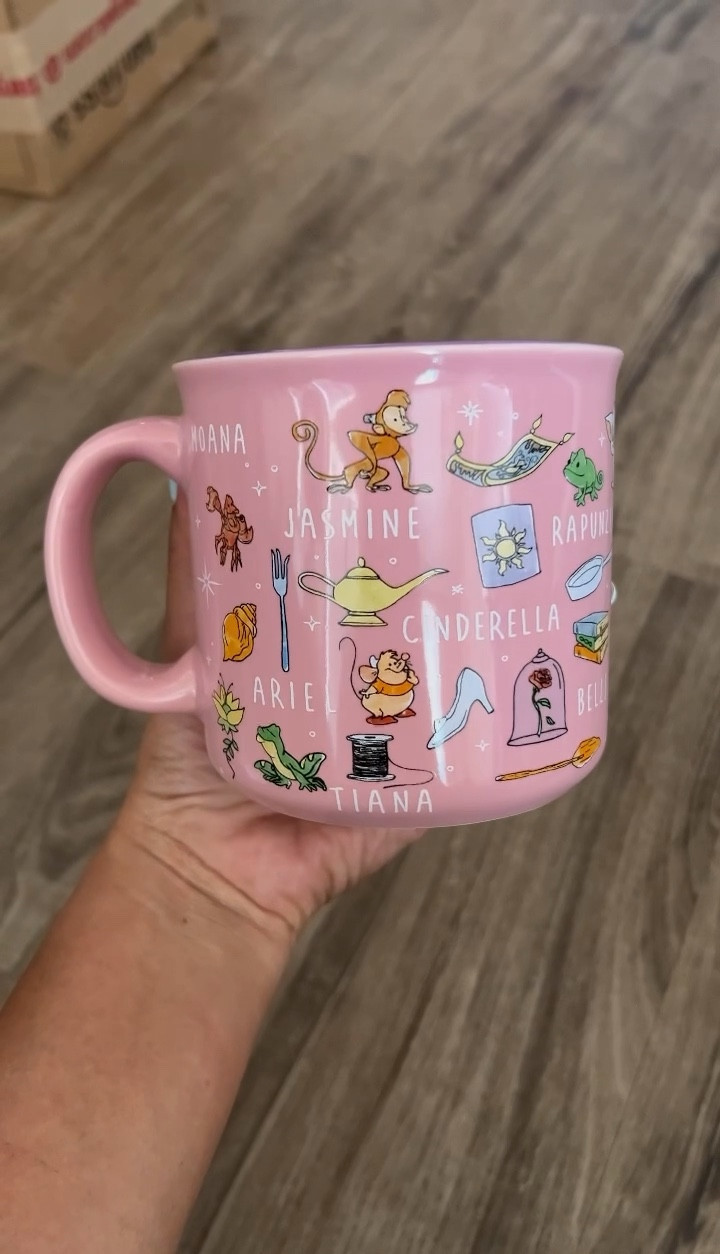 Silver Buffalo Disney Princess Icons Ceramic Camper Mug | Holds 20 Ounces