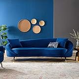 Amazon.com: Modway Echo Curved Back Performance Velvet Sofa in Navy : Home & Kitchen | Amazon (US)