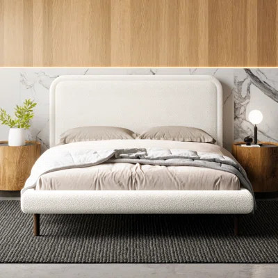 Beverly Bojana Queen Boucle Upholstered Platform Bed | Wayfair North America