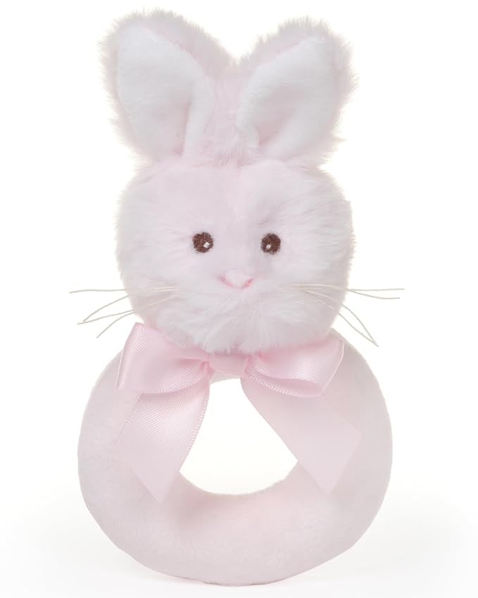 Bearington Baby Lil’ Bunny, 5.5 Inch Pink Soft Stuffed Easter Bunny Rattle, Baby Easter Gifts -... | Amazon (US)