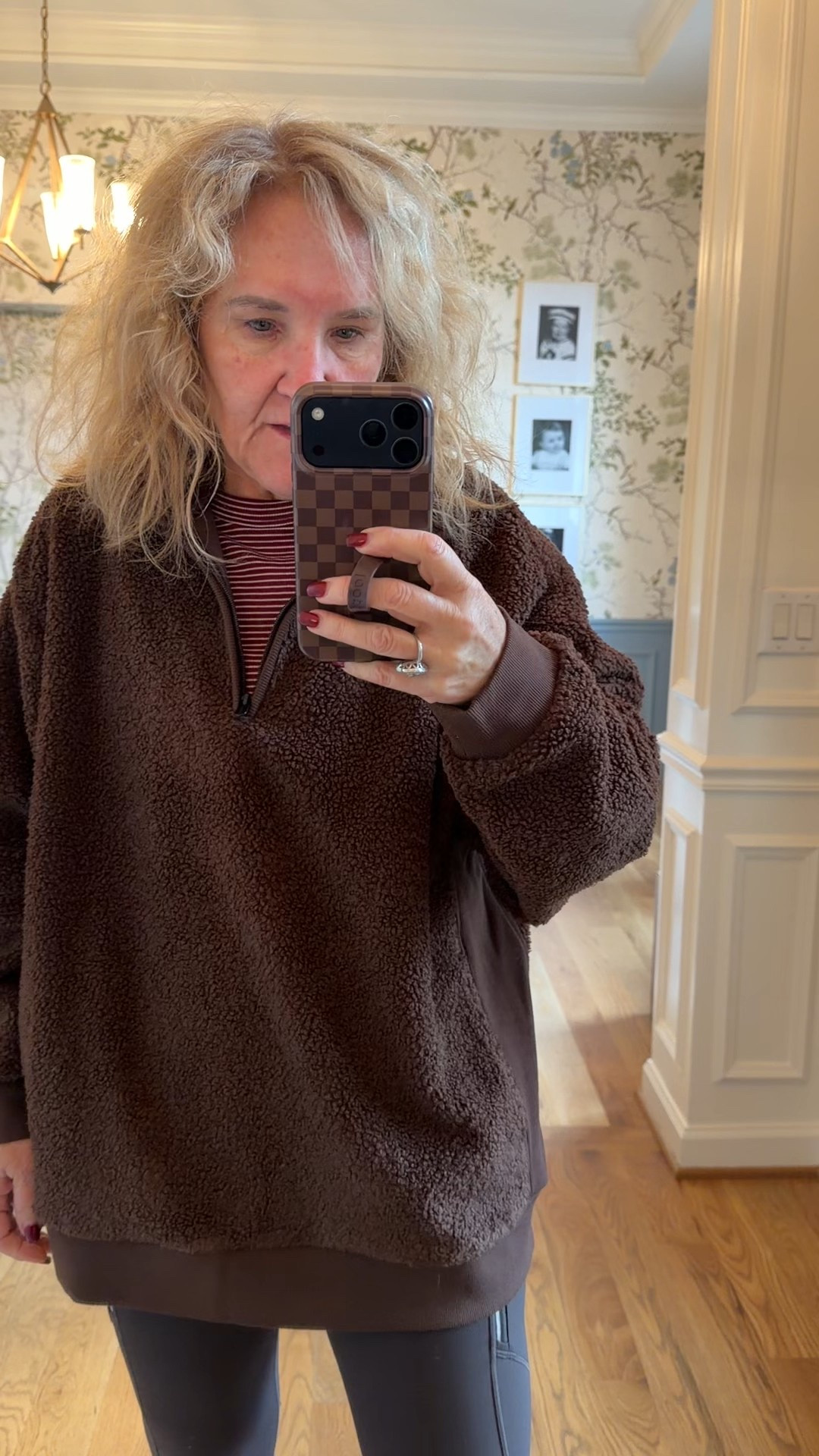 Fleece 1/2 zip I size up to a large
These are the leggings that are a little bit heavier than a regular, but not quite fleece back. I wear a medium petite.
These are a great little fashion sneaker. I am testing them out to wear on a trip this weekend and I’m really happy with them true to size.

#LTKActive #LTKOver40 #LTKootd