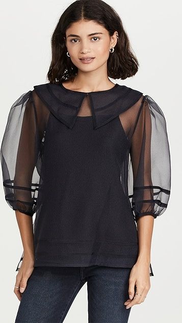 Katherine Organza Collar Blouse | Shopbop
