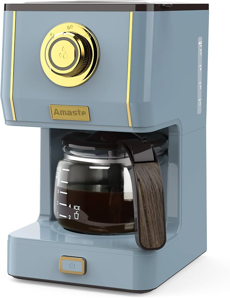 Amaste Coffee Maker, 5 Cup Coffee Pot with Three Brewing Modes, Retro Coffee Maker with Glass Car... | Amazon (US)