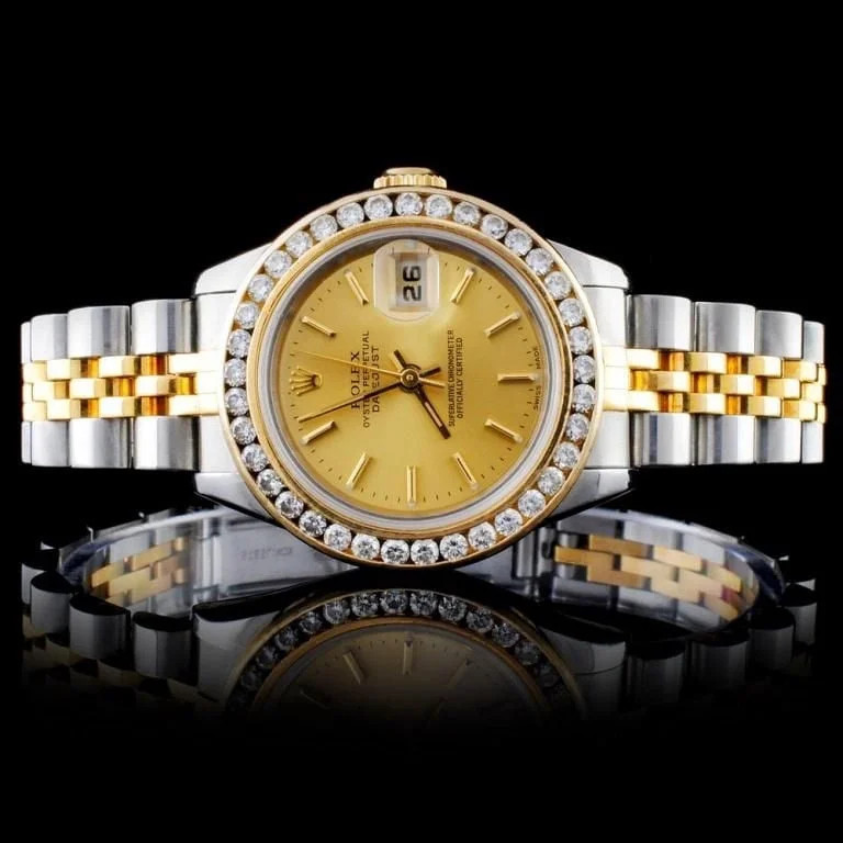 Rolex DateJust 6917 Two-Tone Champagne 1.50 Diamond Ladies 26MM Wristwatch | Walmart (US)