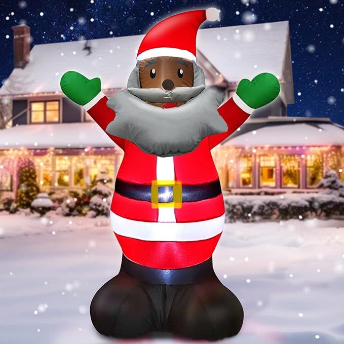TURNMEON 4 Ft Christmas Inflatable Black Santa Claus,Black Christmas Decorations with LED Lights ... | Amazon (US)