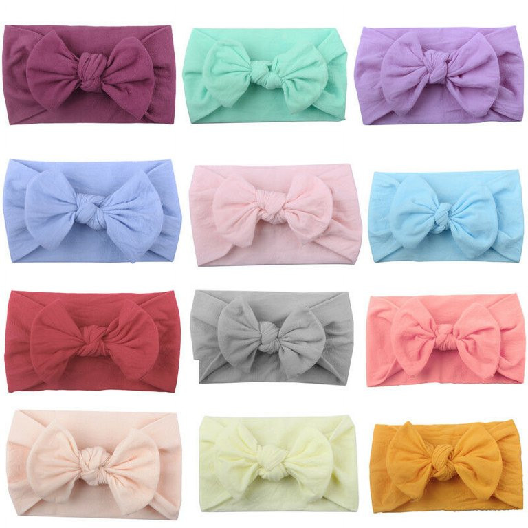Baby Tie Bow Pom Pom Head Wrap Turban Top Knot Headband Newborn Girl Accessories | Walmart (US)