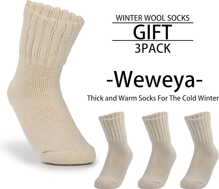 Weweya Boot Socks for Women - Thick Winter Socks - Knit Warm Socks - Gifts for Women | Amazon (US)