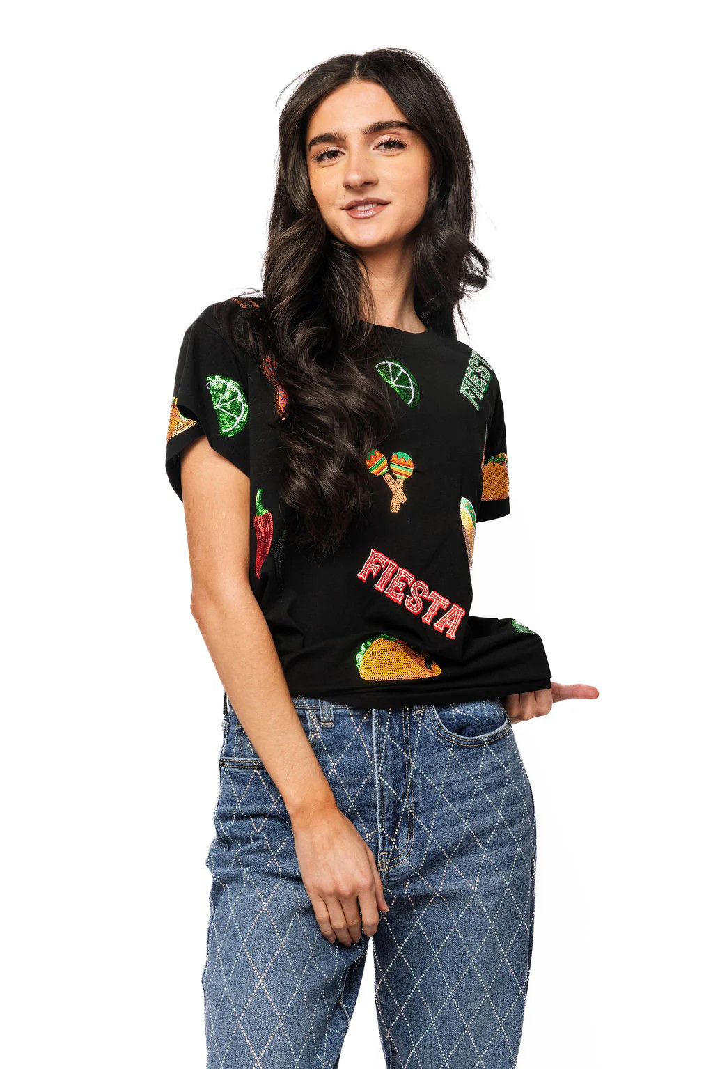 Black Fiesta Icon Tee | Queen of Sparkles
