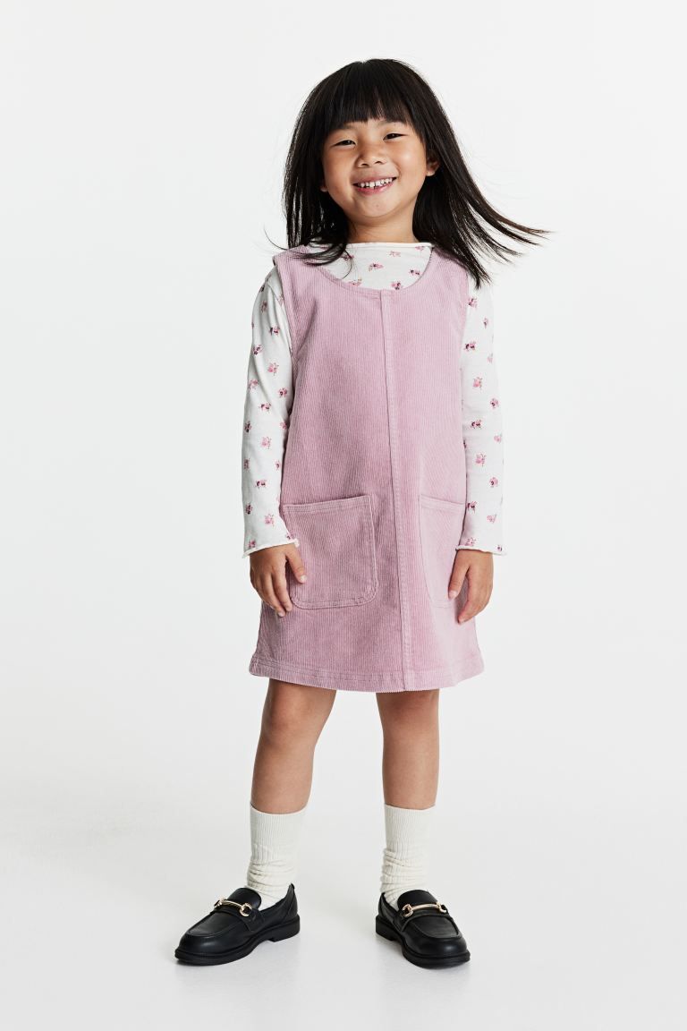 2-piece Top and Dress Set - Pink/floral - Kids | H&M US | H&M (US + CA)