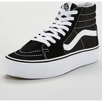 Vans Womens Sk8-Hi Platform 2.0 Trainers - Black/White | Very (UK)
