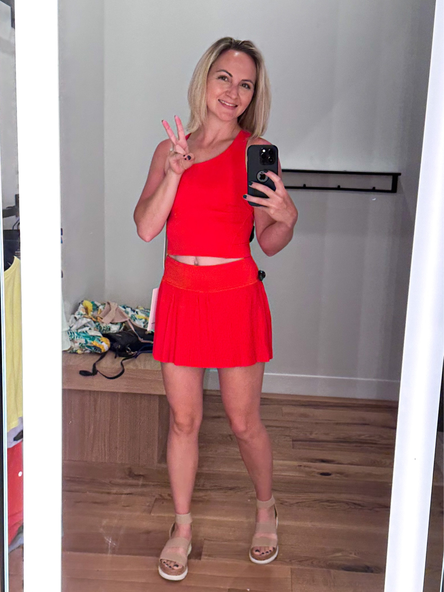 I love this activewear outfit! The red tennis skirt is so cute and paired with this workout top (with a builtin bra) I’m feeling very feminine ❤️ 

#LTKGiftGuide #LTKstyletip #LTKfit