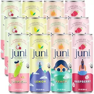 Juni Sparkling Adaptogen Drink with Ashwagandha, Lion’s Mane & Reishi Mushrooms | Green Tea for... | Amazon (US)