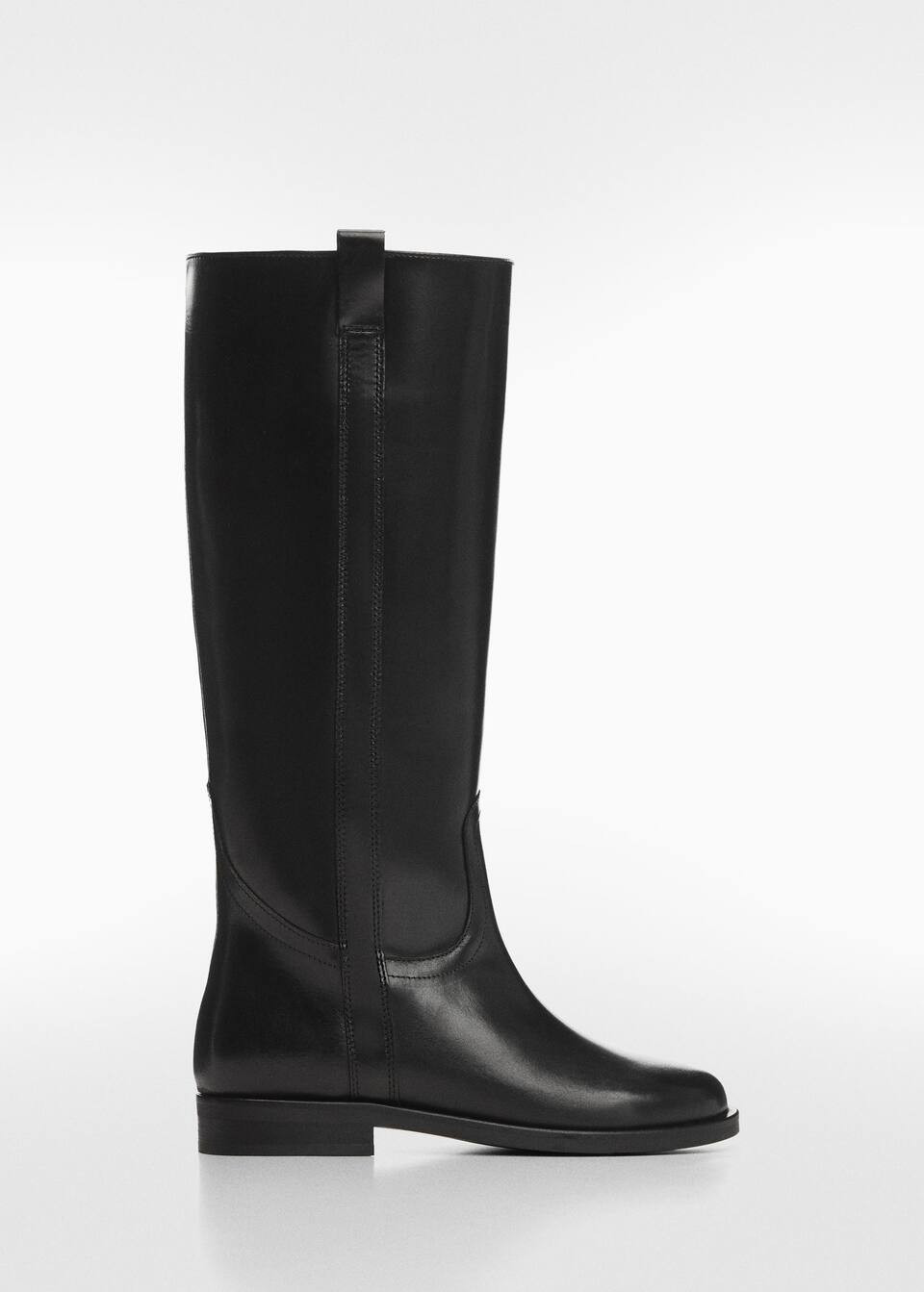 Leather high-leg boots -  Women | Mango USA | MANGO (US)