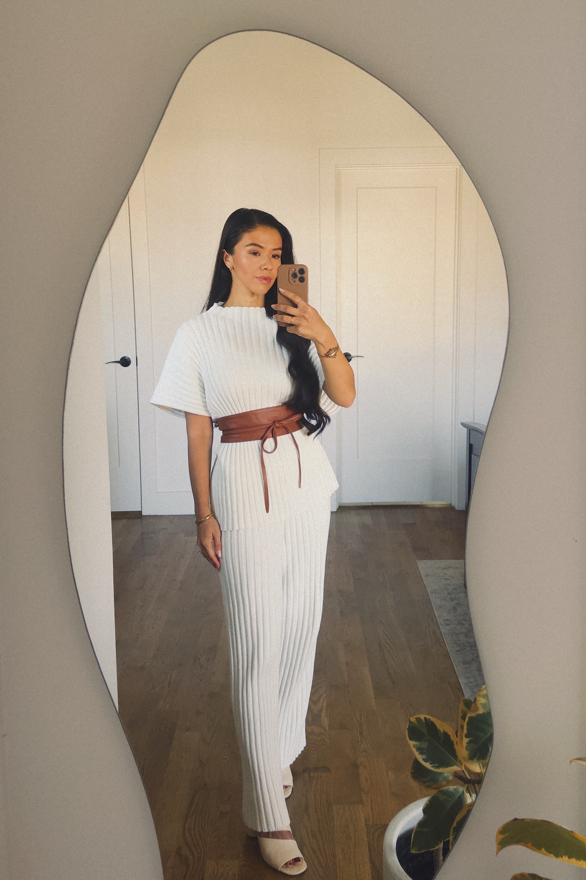 White ribbed sweater set with a wrap belt - wearing size Small 🤍✨

#LTKFindsUnder100 #LTKStyleTip