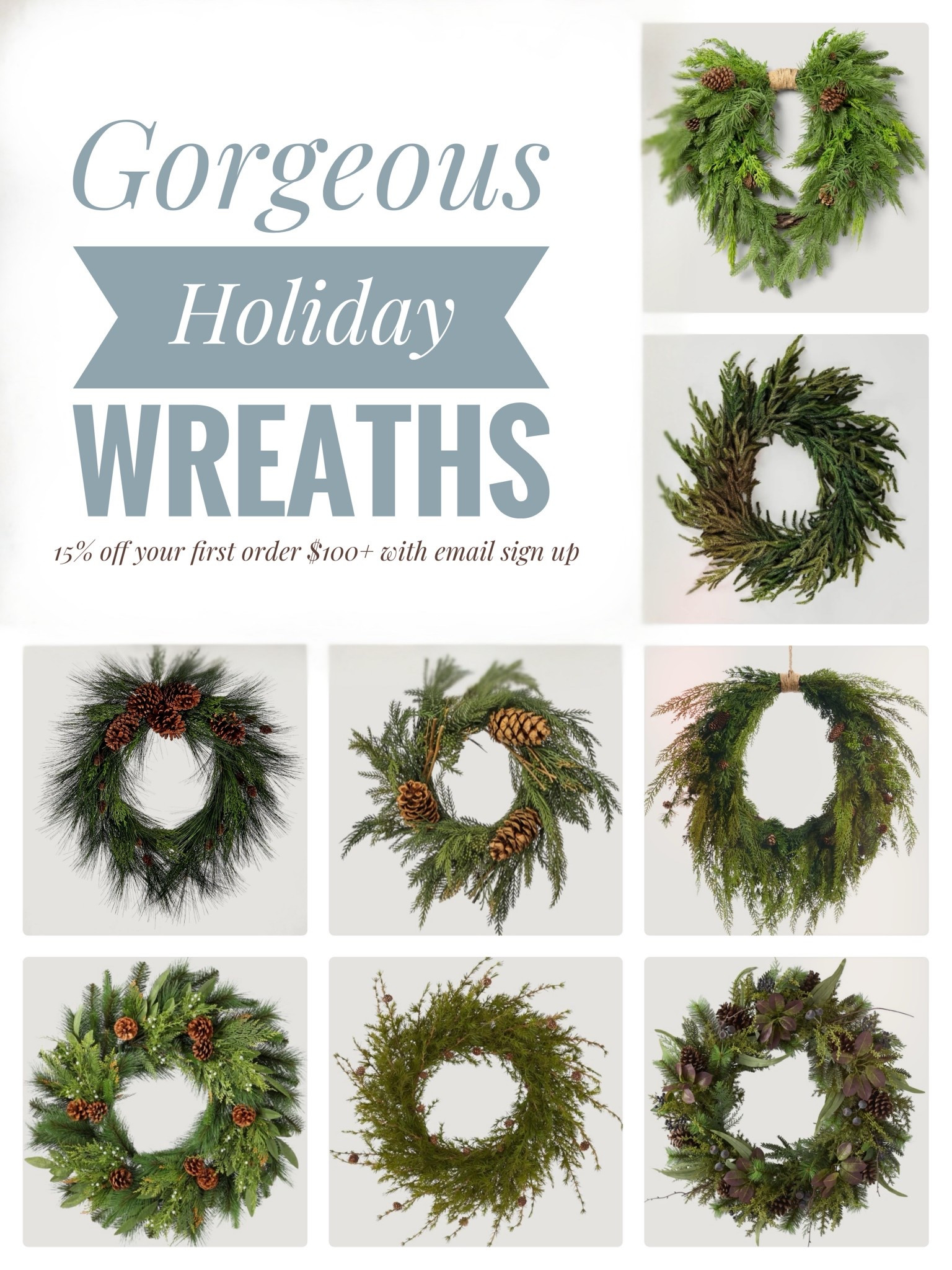 Gorgeous faux holiday wreaths 🎄Now 15% off with email sign up 

#LTKHoliday #LTKHome #LTKSeasonal