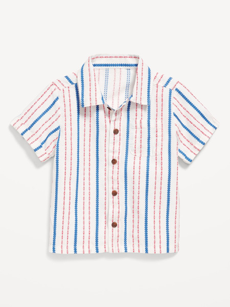 Printed Textured Pocket Shirt for Toddler Boys | Old Navy (US)
