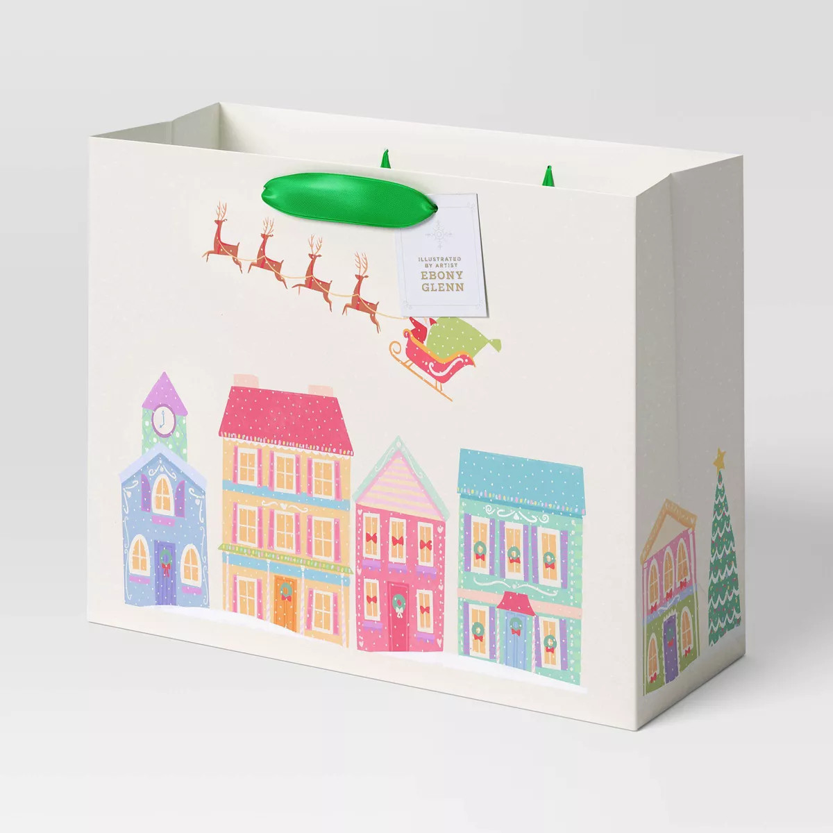 Ebony Glenn Winter City Large Vogue Christmas Gift Bag White - Wondershop™​​​​​​​ | Target