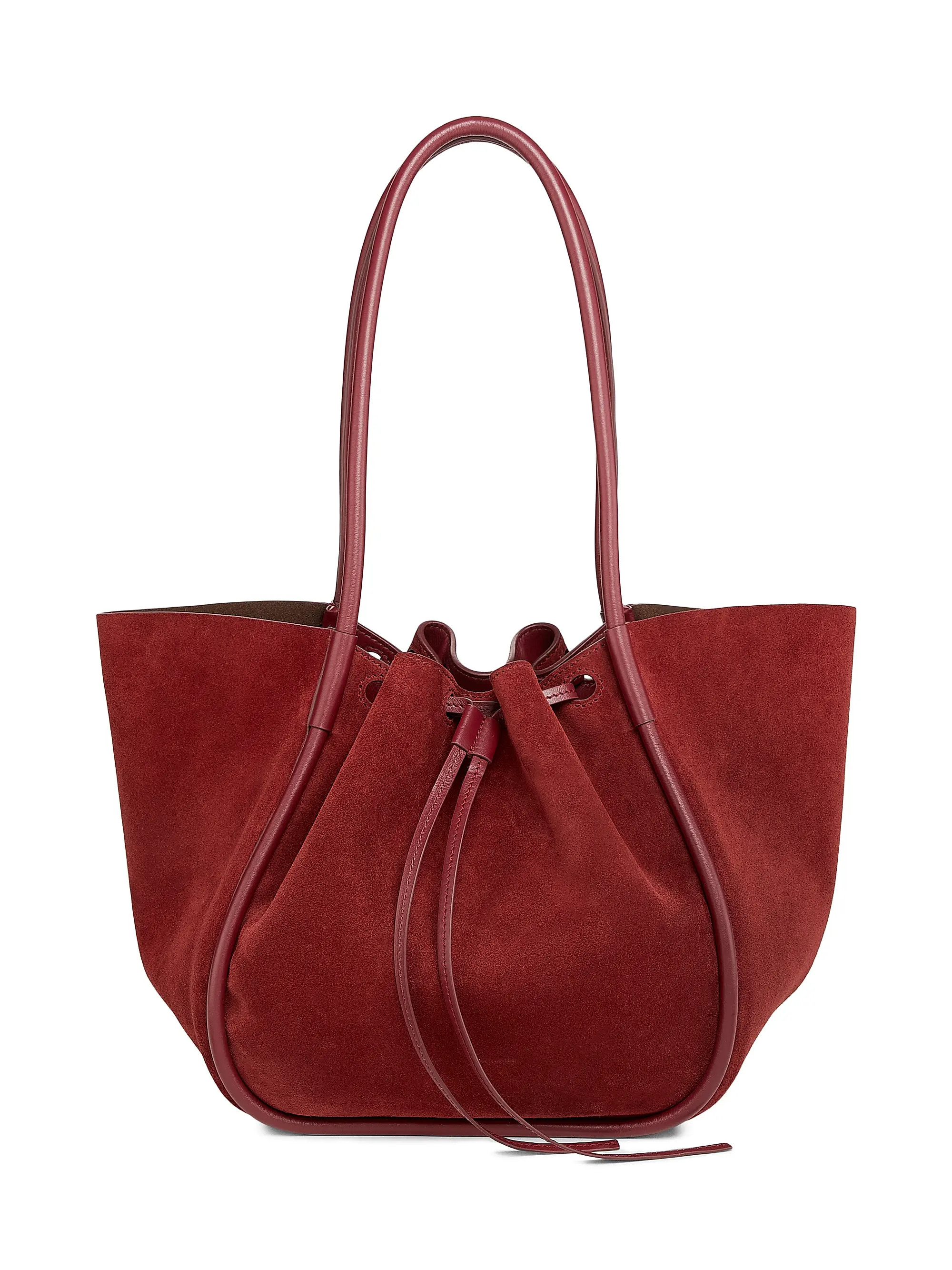 Large Ruched Soft Suede Tote | Saks Fifth Avenue
