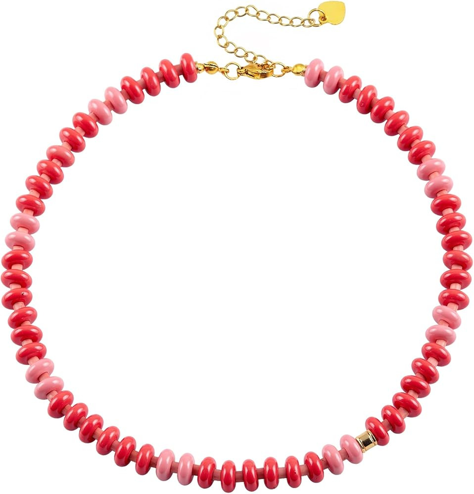 CSIYANJRY99 Colorful Beaded Necklace for Women Boho Natural Gemstone Beads Choker Necklace Trendy... | Amazon (US)