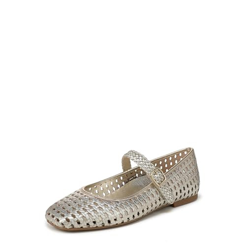 Vionic Women's Alameda Woven Mary Jane Flat Gold Woven Metallic Leather 12 M | Amazon (US)