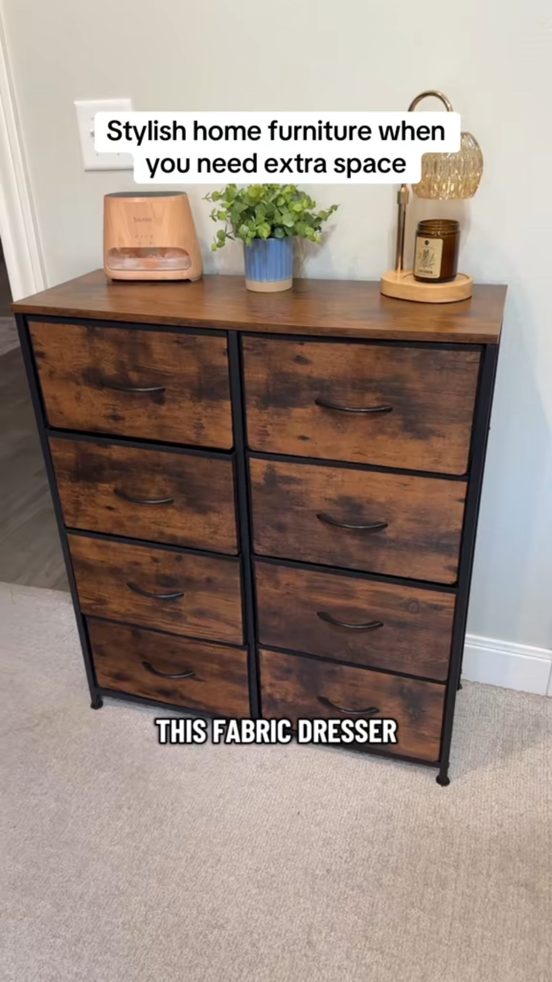 This 8 drawer fabric dresser is a smart storage solution for bedrooms, closets, dorm rooms, and small spaces. Deep fabric drawers hold clothes, blankets, and daily items while the sturdy metal frame adds support and the wooden top gives a clean modern look. Great for fast room organization and simple space saving storage.  #homestorage #dresser #smallspacesolutions

#LTKHome #LTKBaby #LTKKids