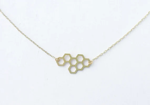 Honeycomb necklace | Small | Brass | ATL-N-143 | Etsy (US)