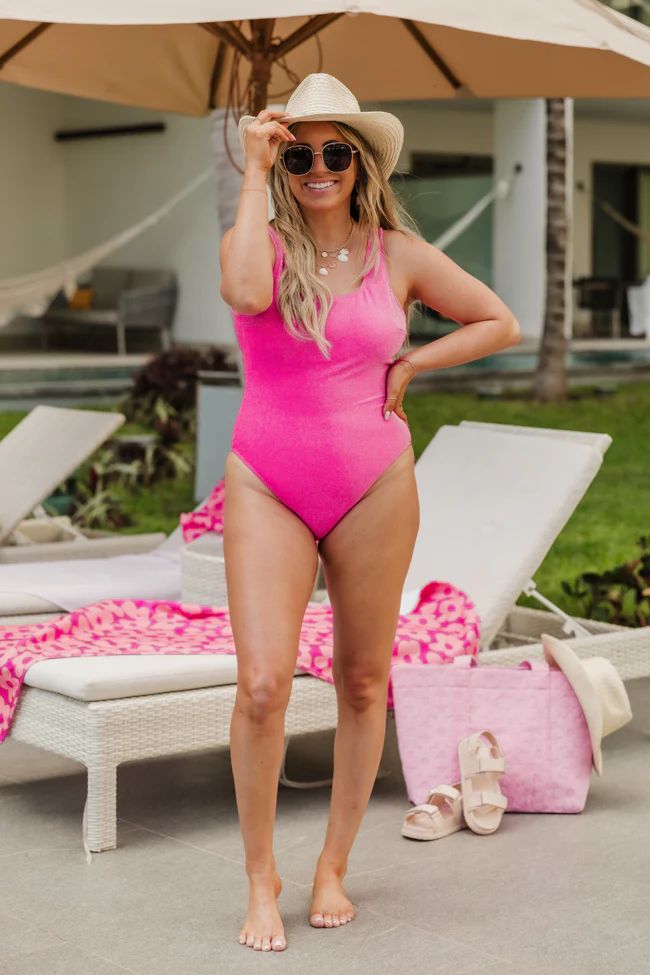 Where There Is Rum Pink Shimmer Swimsuit Krista Horton X Pink Lily | Pink Lily
