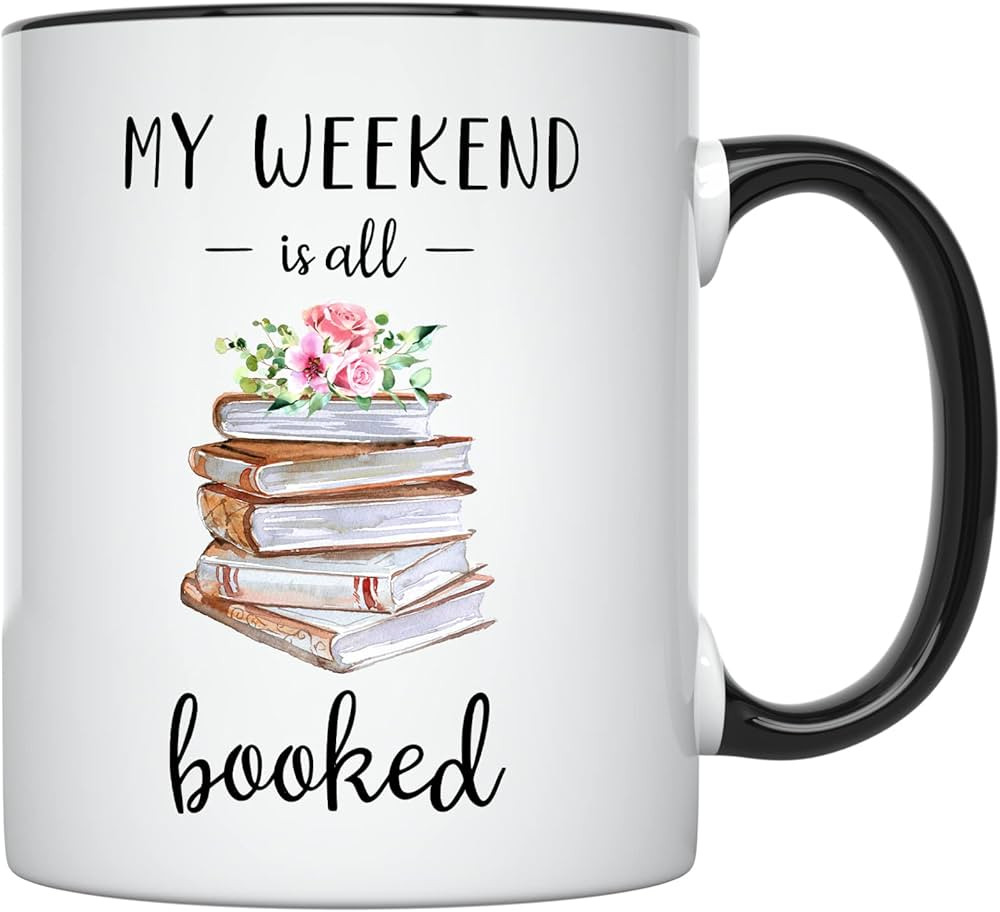 YouNique Designs My Weekend Is All Booked Mug, 11 Ounces, Book Mug, Coffee Mugs for Book Lovers, ... | Amazon (US)