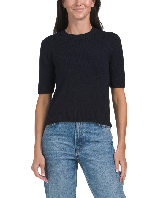 Wool Blend Short Sleeve Pullover Sweater | TJ Maxx