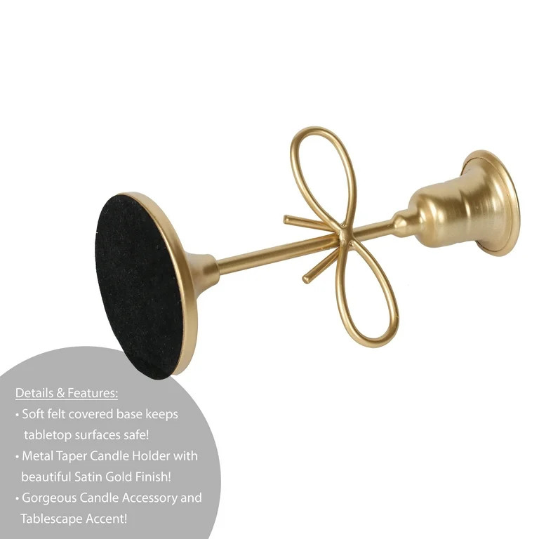 Home Decor Collection Sterling & Noble Home Gold Metal 5.91" Indoor Tabletop Taper Candleholder w... | Walmart (US)